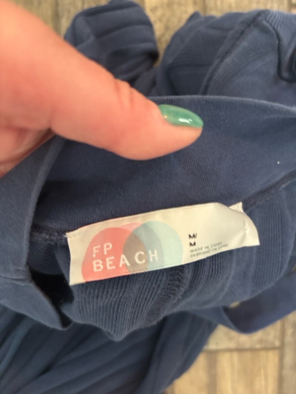 EUC FREE PEOPLE BEACH sunflower maxi Navy Ribbed V-Neck Button-Detail  Dress - Picture 5 of 8